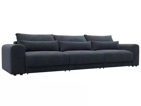 Диван прямой Лига-056 НПБ Лонг Шенилл RIMINI 14 темно-серый