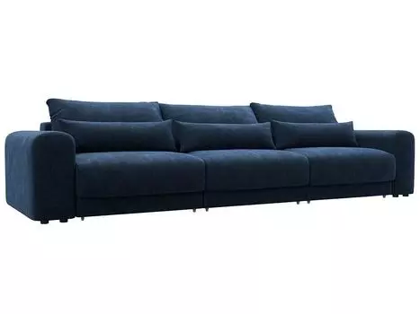 Диван прямой Лига-056 НПБ Лонг Шенилл RIMINI 10 синий