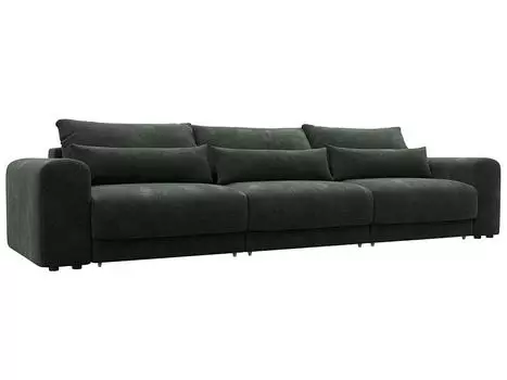 Диван прямой Лига-056 НПБ Лонг Шенилл RIMINI 09 зеленый