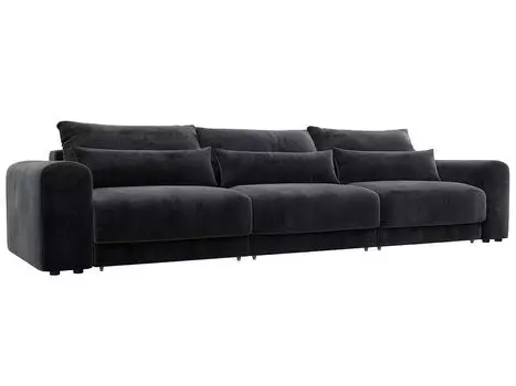 Диван прямой Лига-056 НПБ Лонг Велюр TOWER 11 темно-серый