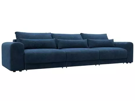 Диван прямой Лига-056 НПБ Лонг Велюр BRUT 11 синий