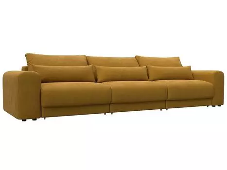 Диван прямой Лига-056 НПБ Лонг Велюр BRUT 10 желтый