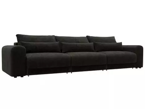 Диван прямой Лига-056 НПБ Лонг Велюр BRUT 17 коричневый