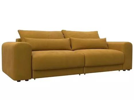 Диван прямой Лига-056 НПБ Велюр BRUT 10 желтый