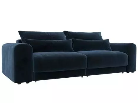 Диван прямой Лига-056 НПБ Велюр TOWER 13 синий