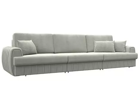 Диван прямой Лига-057 НПБ Лонг Велюр TOWER 01 молочный