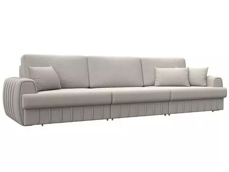 Диван прямой Лига-057 НПБ Лонг Замша JOLY 05 бежевый