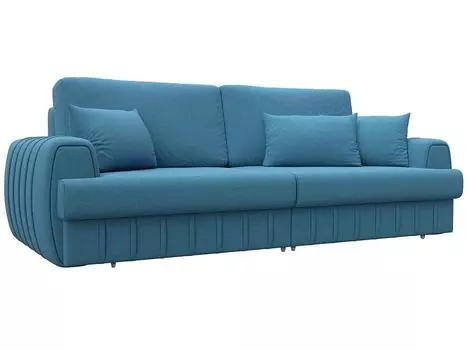 Диван прямой Лига-057 НПБ Рогожка Амур 10 голубой