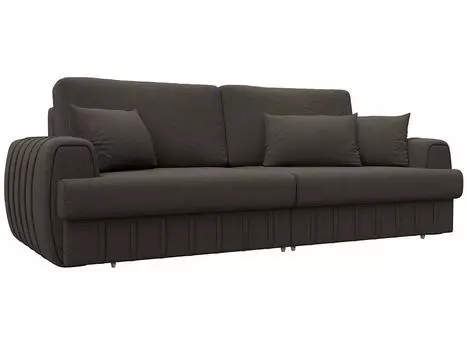 Диван прямой Лига-057 НПБ Рогожка Амур 05 коричневый