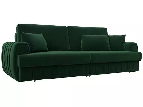 Диван прямой Лига-057 НПБ Велюр SEVEN 626 зеленый