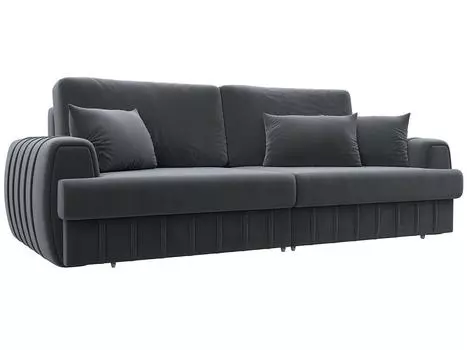 Диван прямой Лига-057 НПБ Велюр SEVEN 17 серый