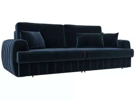 Диван прямой Лига-057 НПБ Велюр TOWER 13 синий