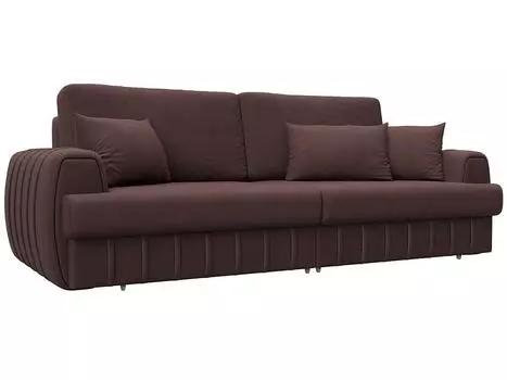 Диван прямой Лига-057 НПБ Замша JOLY 09 бордовый