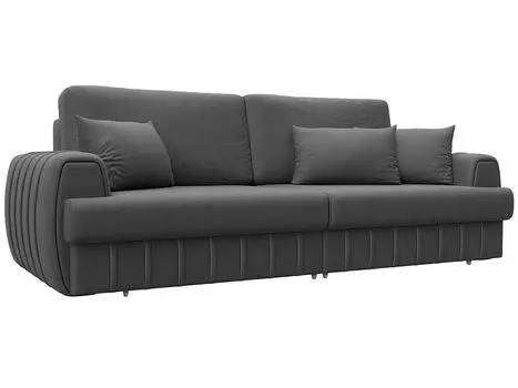 Диван прямой Лига-057 НПБ Замша JOLY 13 серый