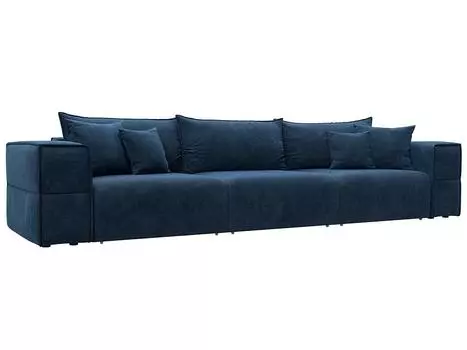 Диван прямой Лига-058 НПБ Лонг Велюр BRUT 11 синий