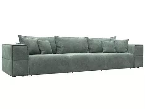 Диван прямой Лига-058 НПБ Лонг Велюр BRUT 08 зеленый