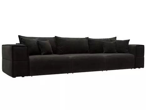 Диван прямой Лига-058 НПБ Лонг Велюр BRUT 17 коричневый