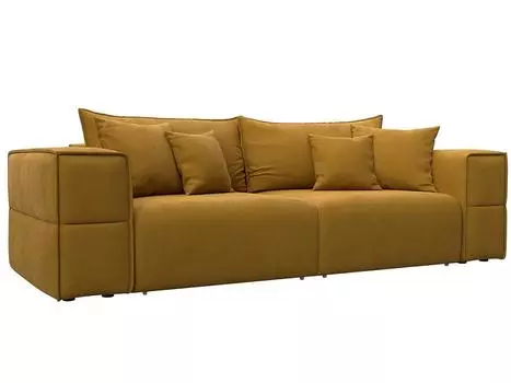 Диван прямой Лига-058 НПБ Велюр BRUT 10 желтый