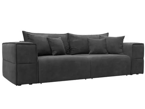 Диван прямой Лига-058 НПБ Велюр BRUT 16 темно-серый