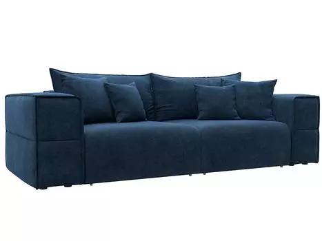 Диван прямой Лига-058 НПБ Велюр BRUT 11 синий