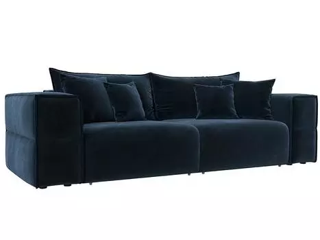 Диван прямой Лига-058 НПБ Велюр TOWER 13 синий