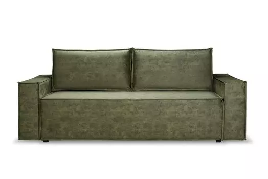Диван прямой Лофт Lux зеленый Feska deep green (велюр)