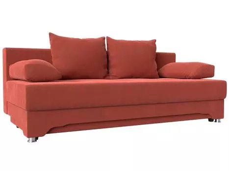 Диван прямой Ник-2 Микровельвет Коралловый