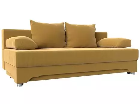 Диван прямой Ник-2 Микровельвет Жёлтый