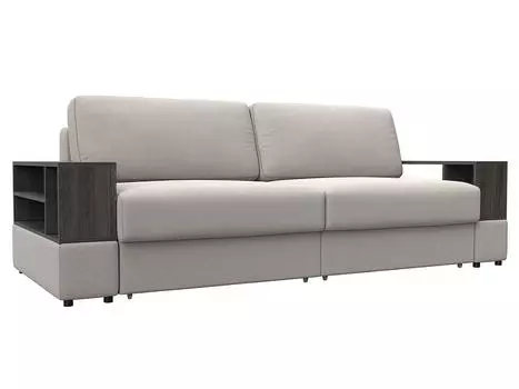 Диван прямой с 2 полками Лига-055 НПБ Замша JOLY 05 бежевый