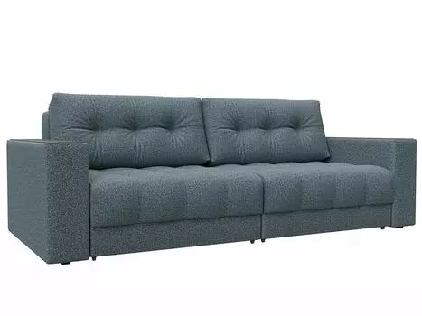 Диван прямой с декором Лига-049 НПБ Велюр NESS 12 серый