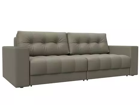 Диван прямой с декором Лига-049 НПБ Экокожа GRIFON 04 бежевый