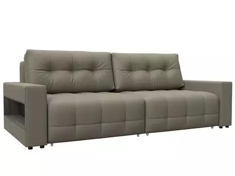 Диван прямой с полками Лига-053 НПБ Экокожа GRIFON 04 бежевый