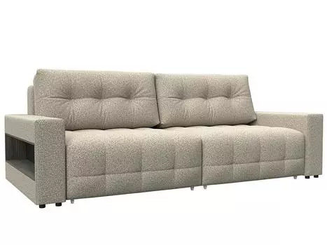 Диван прямой с полками Лига-053 НПБ Велюр NESS 04 бежевый