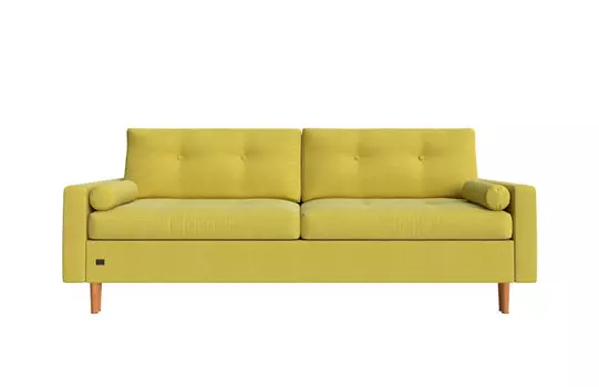 Диван прямой Скандинавия Bergen mustard (Велюр) желтый