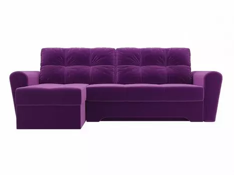 Диван угловой Амстердам левый Микровельвет Фиолетовый
