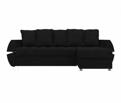 Диван угловой Атлантида У/Т правый Микровельвет Черный