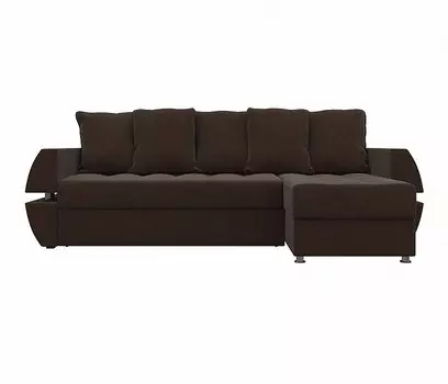 Диван угловой Атлантида У/Т правый Микровельвет Коричневый