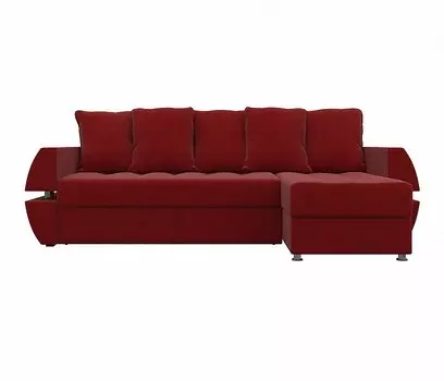 Диван угловой Атлантида У/Т правый Микровельвет Красный