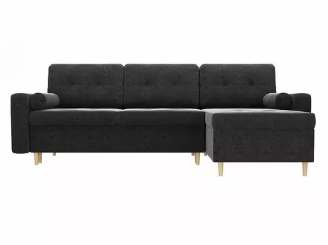 Диван угловой Белфаст правый Микровельвет Черный