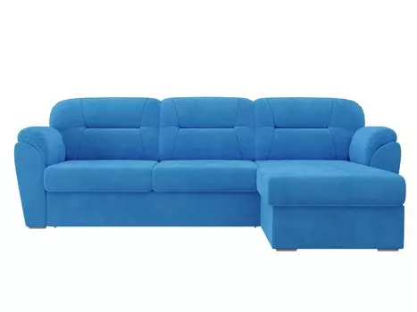 Диван угловой Бостон правый Велюр Голубой