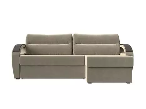 Диван угловой Форсайт правый Микровельвет Бежевый