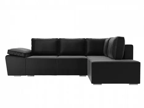 Диван угловой Хьюго правый Экокожа Черный