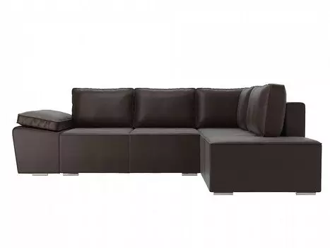 Диван угловой Хьюго правый Экокожа Коричневый