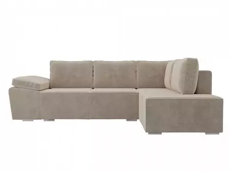 Диван угловой Хьюго правый Велюр Бежевый