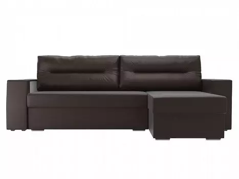 Диван угловой Эридан правый Экокожа Коричневый