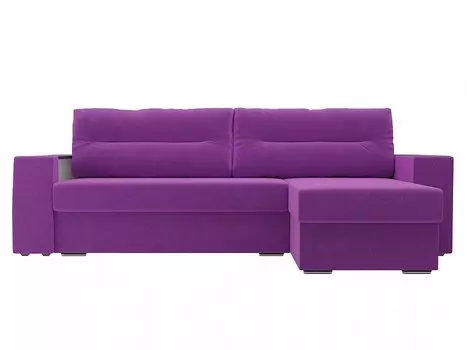 Диван угловой Эридан правый Микровельвет Фиолетовый