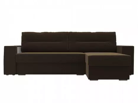 Диван угловой Эридан правый Микровельвет Коричневый