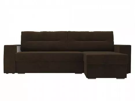 Диван угловой Эридан правый Велюр Коричневый