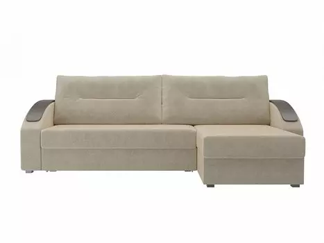 Диван угловой Канзас правый Микровельвет Бежевый