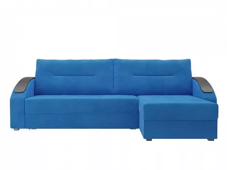 Диван угловой Канзас правый Велюр Голубой